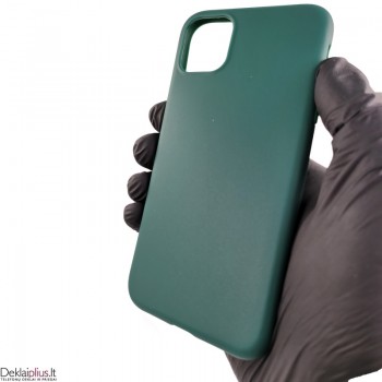 Silikoninis plonas dėklas 1.0 mm storio - žalias (Apple Iphone 11)
